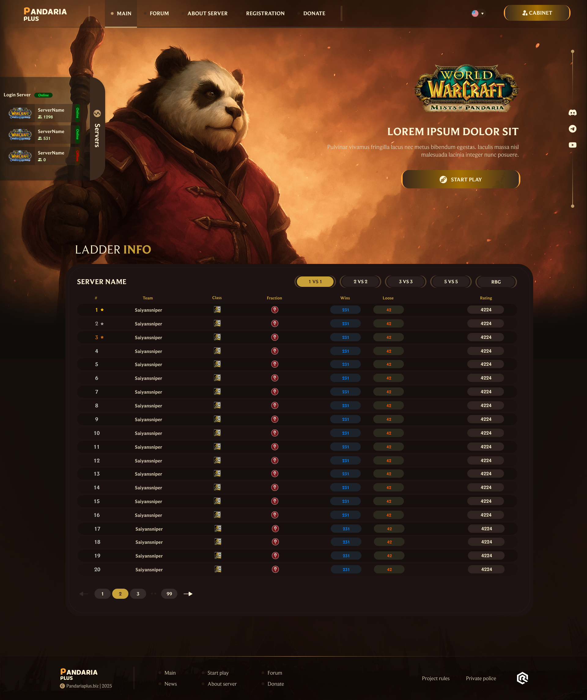 Страница рейтинга (Версия 3)